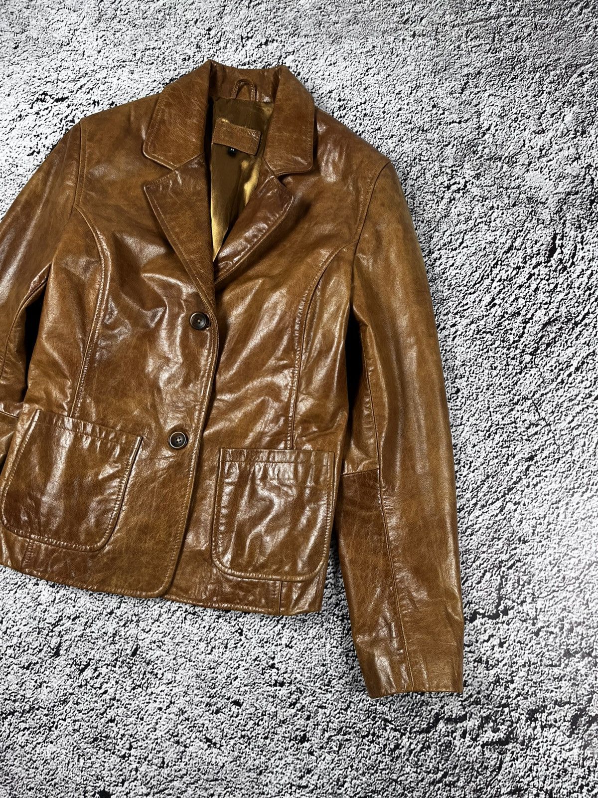 Leather Vintage Y2K Leather jacket avant garde aviator coat XL Size XL / US 12-14 / IT 48-50 - 4 Thumbnail