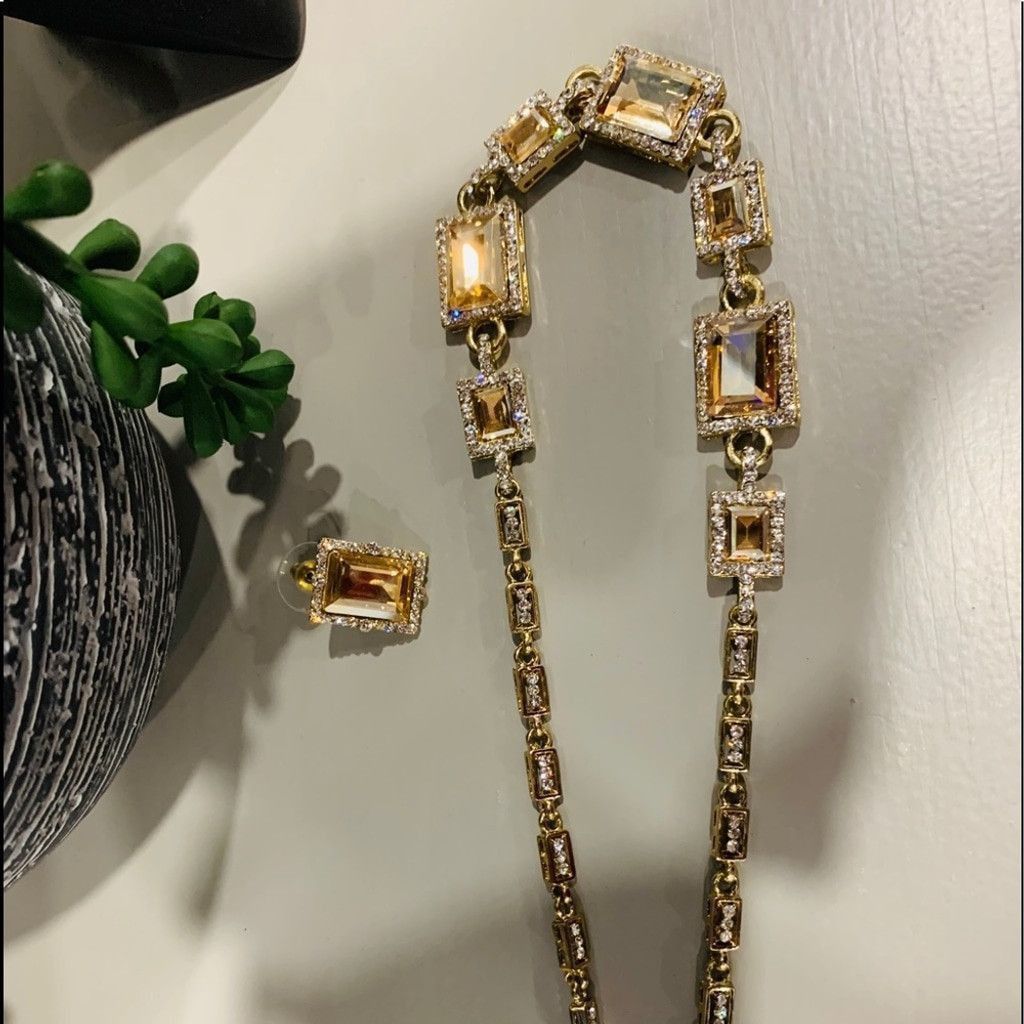 Other High Quality Gold jewelry set with Amber stones Size ONE SIZE - 7 Thumbnail