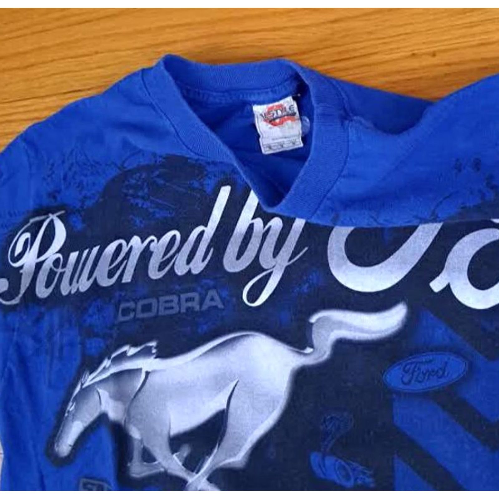 Ford Ford Mustang T-Shirt Alstyle Blue Medium Short Sleeve Men Cotton 24in USA Cars Classic Cobra Size US M / EU 48-50 / 2 - 3 Thumbnail