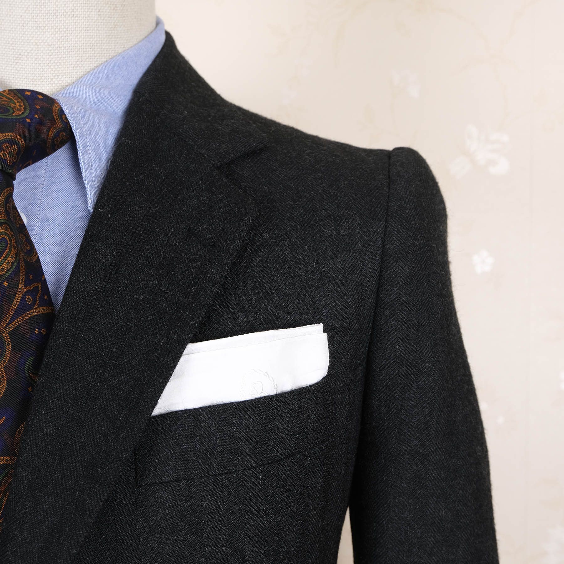 Lanvin Lanvin, gray bespoke tweed jacket, size 38UK, vintage Size 38R - 3 Thumbnail