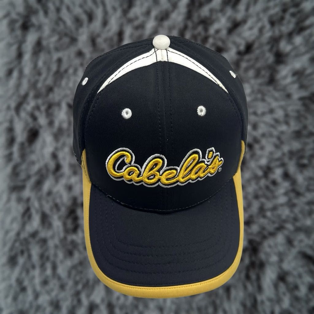 Vintage Cabela's Ball Cap Hat One Size Baseball Cap Outdoor Mens Green Yellow Fitted Adjustable Strap cap hat, Baseball Cap, 1961 theme Size ONE SIZE - 1 Thumbnail