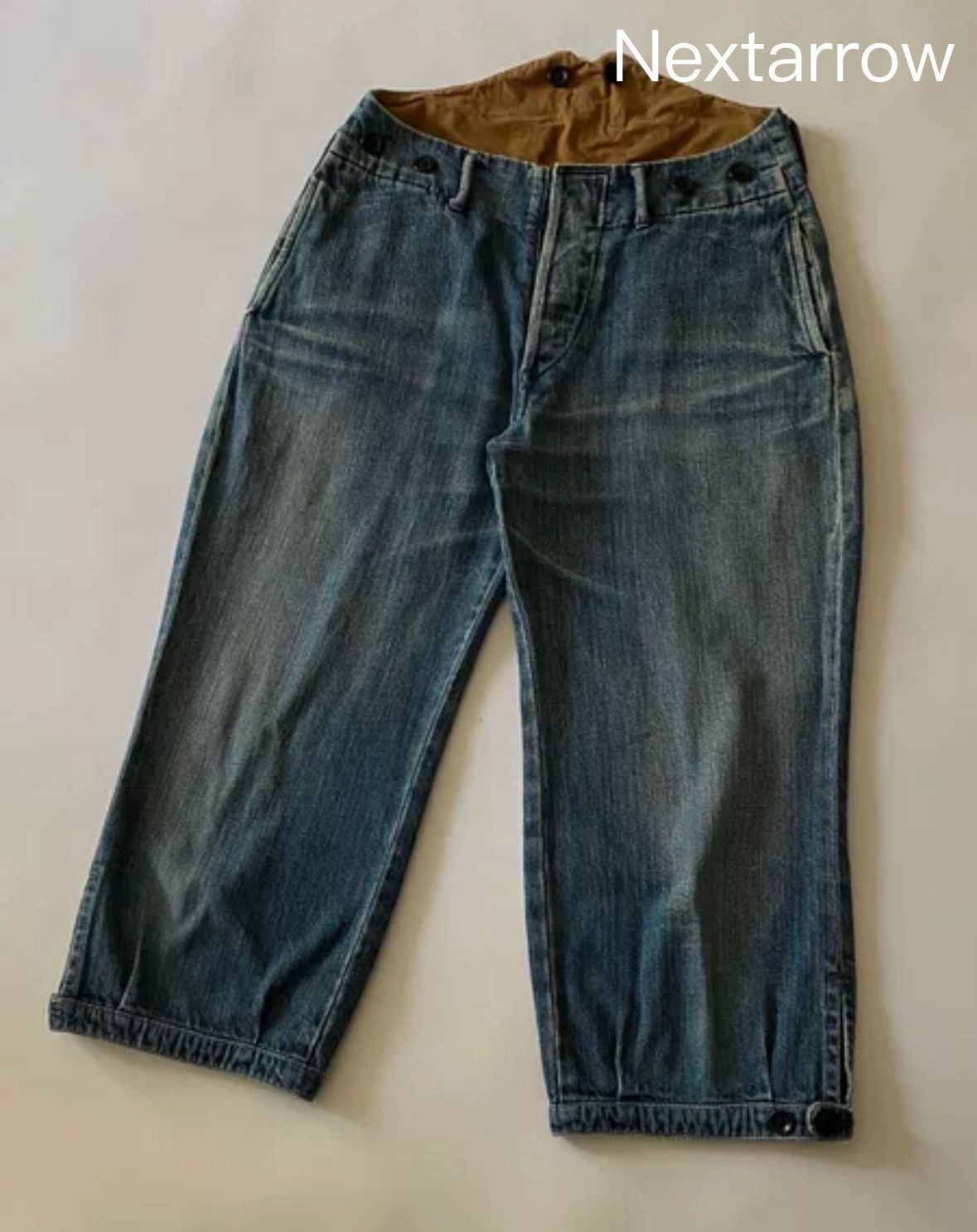 Kapital KAPITAL washed distressed jeans loose cropped pants Size US 28 / EU 44 - 1 Thumbnail