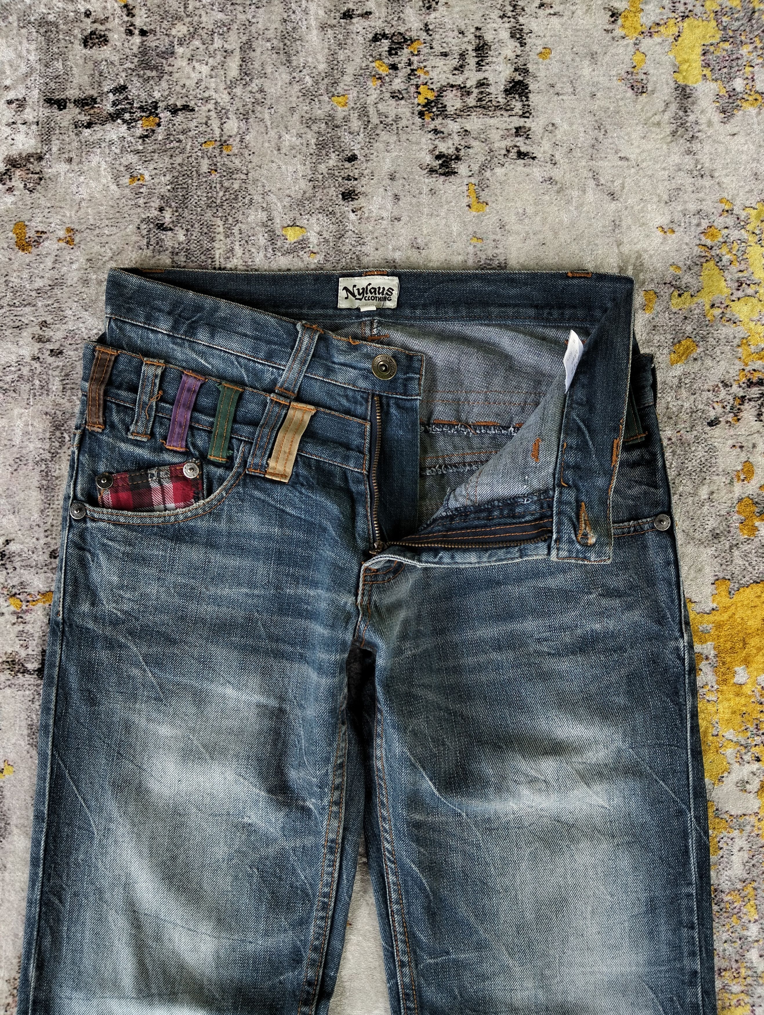 PPFM Japanese Y2K Nylaus Double Waist Claw Mark Stone Wash Jeans Size US 30 / EU 46 - 5 Thumbnail