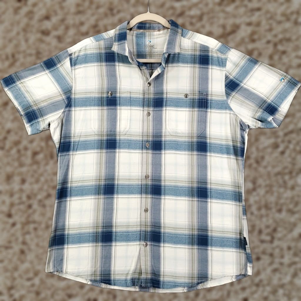 Vintage Kuhl Button Up Shirt Mens Large Plaid Metal Buttons Pockets Short Sleeve Size US L / EU 52-54 / 3 - 1 Thumbnail
