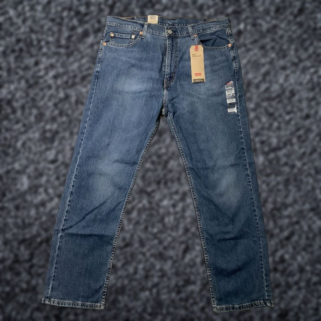 Levi's Levi's 505 Jeans Denim Blue Regular Fit Straight Leg 38X30 Mens Stretch New Size US 38 / EU 54 - 1 Thumbnail