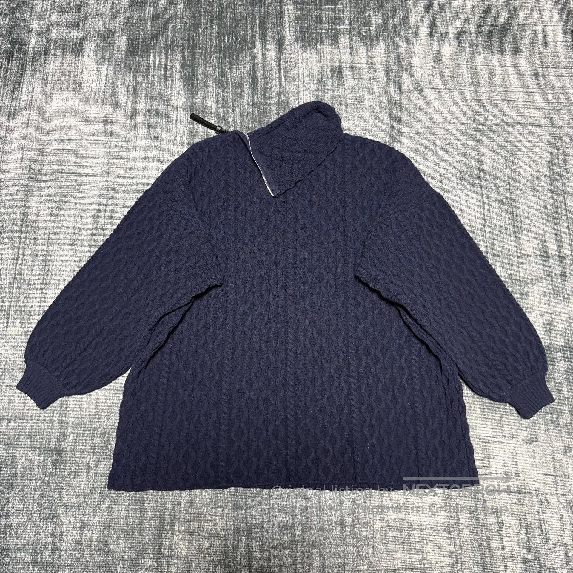 Loewe Loewe Navy Ribbed Zip Sweater. Size US M / EU 48-50 / 2 - 1 Thumbnail