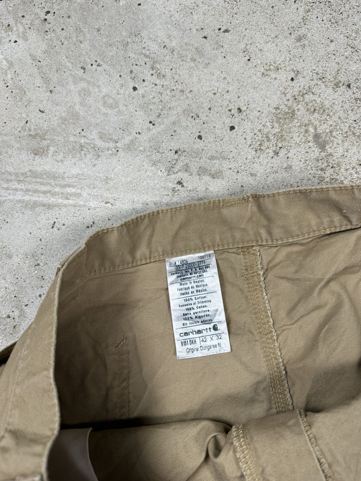 Carhartt × Vintage Vintage Y2K Carhartt Baggy Carpenter Denim Shorts Beige Size US 42 / EU 58 - 14 Thumbnail