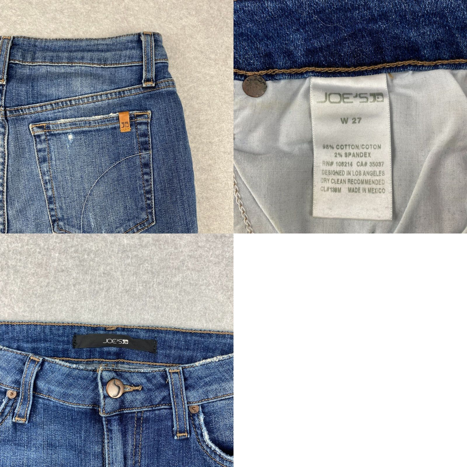 Vintage Joe's Jeans Womens Jeans 27 Blue Mid-Rise Skinny Distressed Stretch Cotton Denim Size 27" / US 4 / IT 40 - 8 Thumbnail