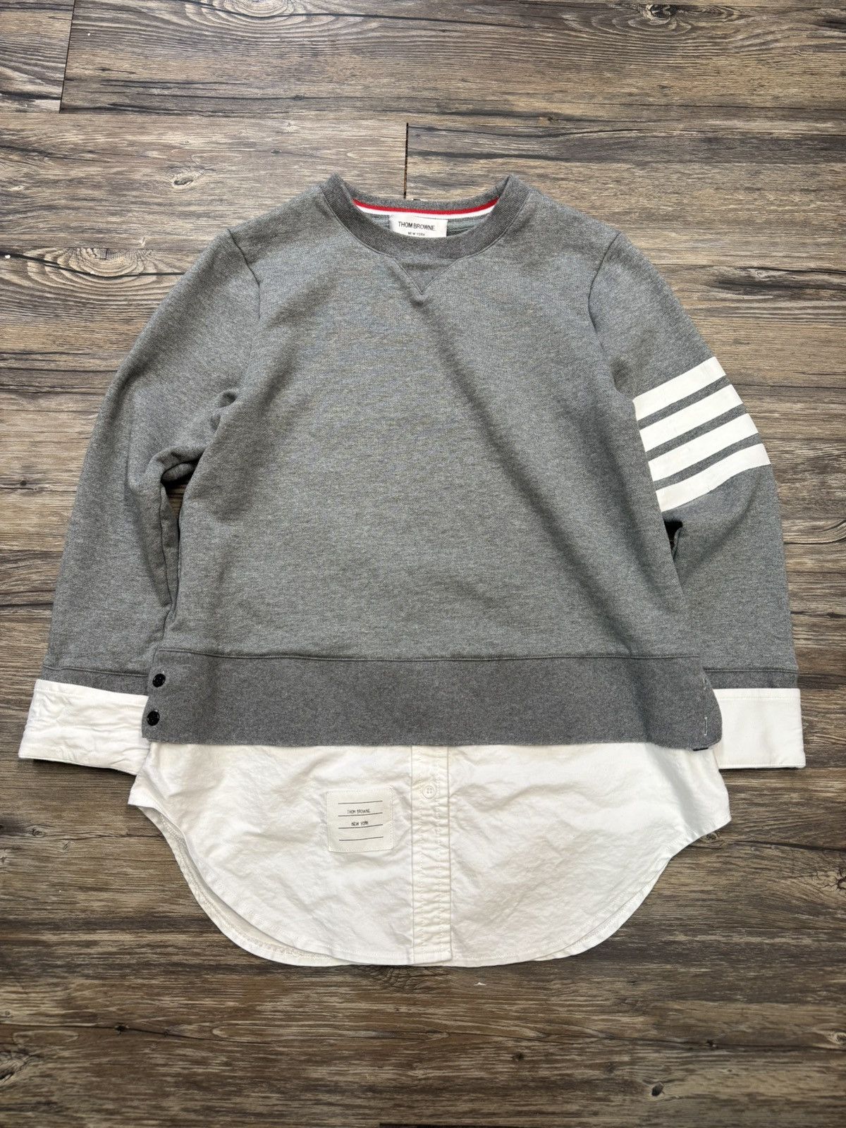 Thom Browne Thom Brown Hybrid Crewneck/Buttonup Sweater ‘Rare’ Size US S / EU 44-46 / 1 - 1 Thumbnail