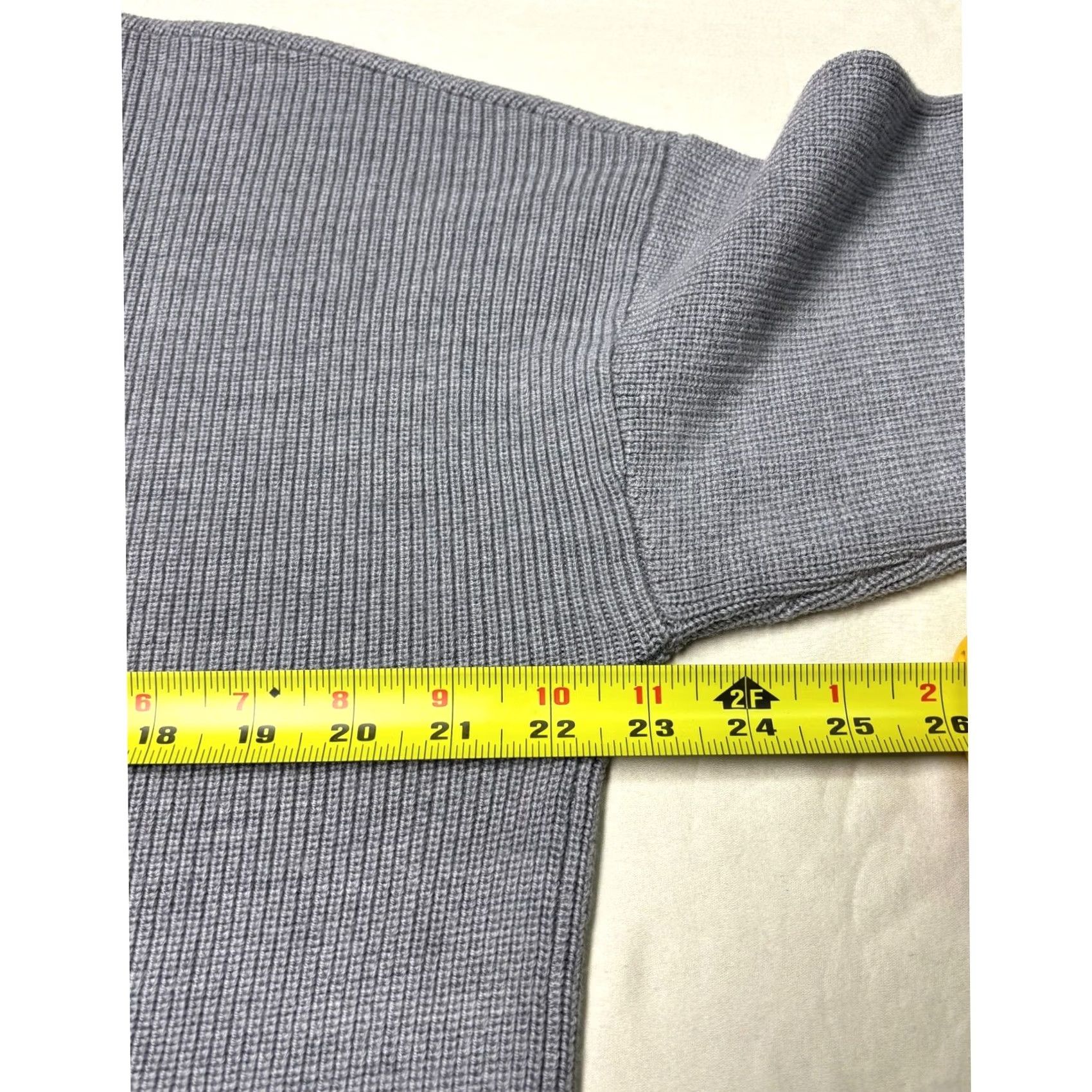 Brooks Brothers Brooks Brothers Gray 100% Merino Wool Ribbed V-Neck Sweater Womens Large Size L / US 10 / IT 46 - 6 Thumbnail