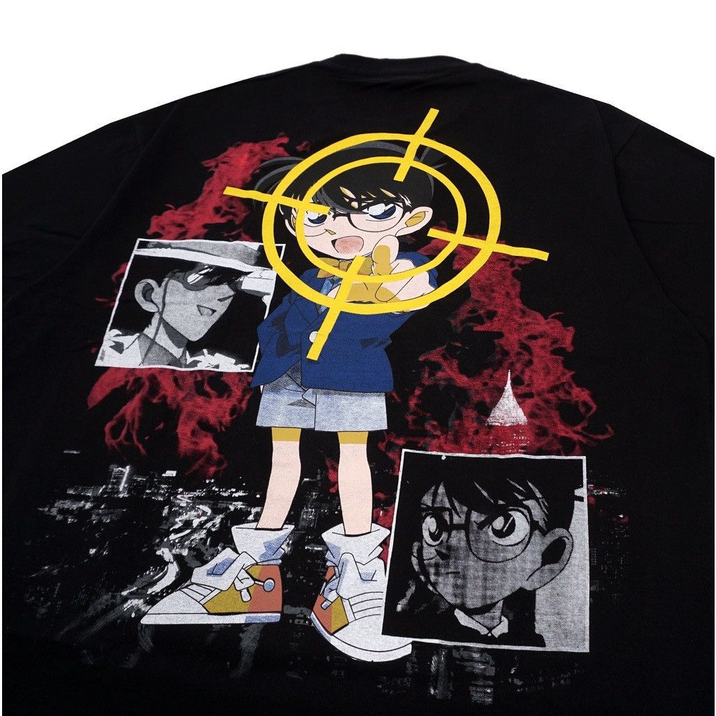 image of Anima x Tee Shirt Detective Conan Anime X Fan Bootlleg X Japan Anime in Black, Men's (Size Medium)