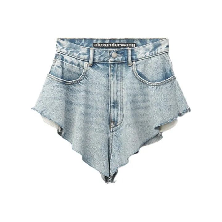Alexander Wang Alexander Wang SS21 Ruffled Denim Shorts 0079 Size 26" / US 2 / IT 38 - 1 Thumbnail