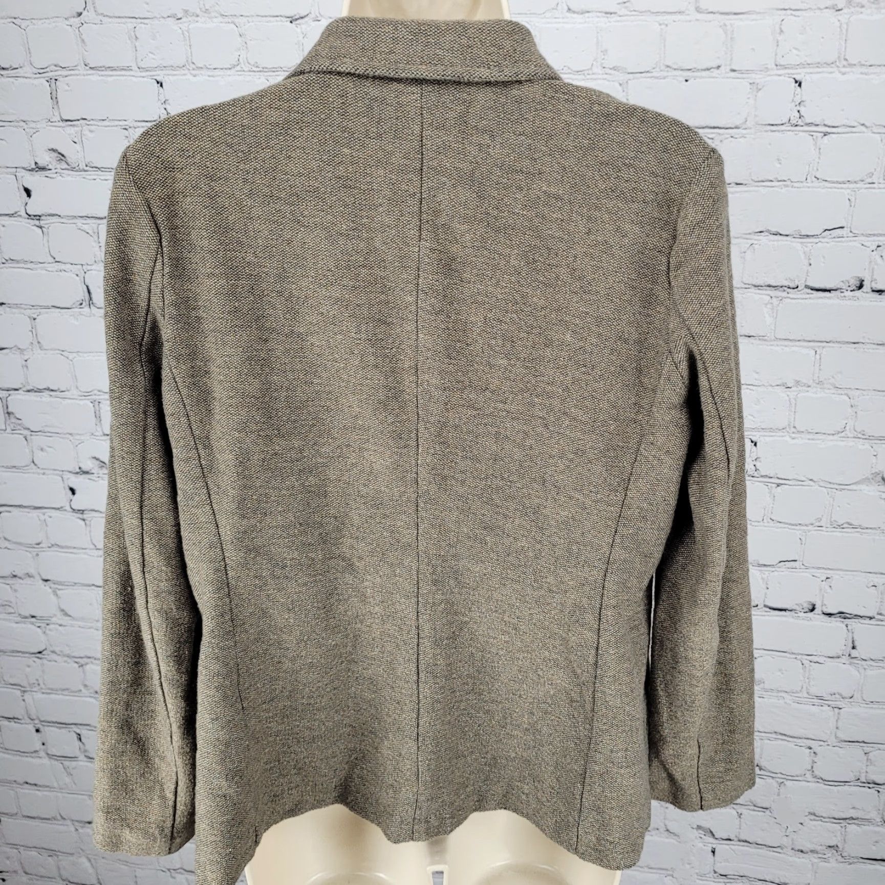 J. Jill J. Jill Jacket Women M Brown Textured Cotton Blend Buttoned Unlined Short Collared Pockets Size M / US 6-8 / IT 42-44 - 2 Thumbnail