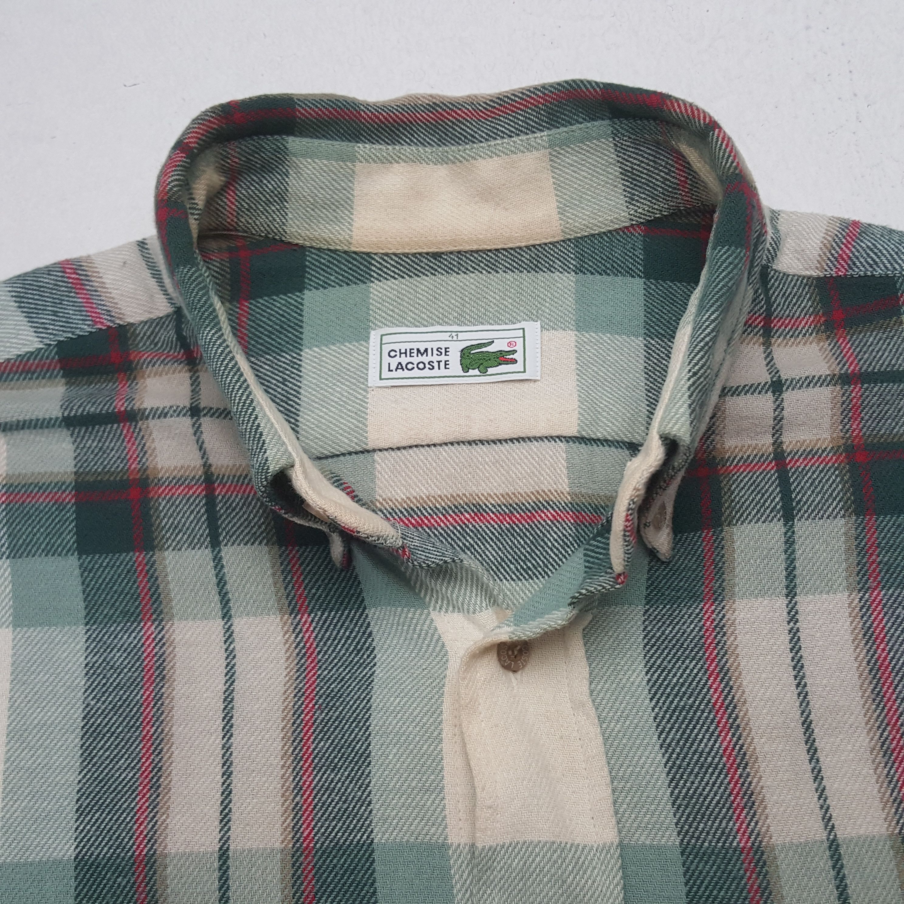Lacoste × Vintage Vintage Chemise Lacoste Button Up Shirt Size US XL / EU 56 / 4 - 4 Thumbnail