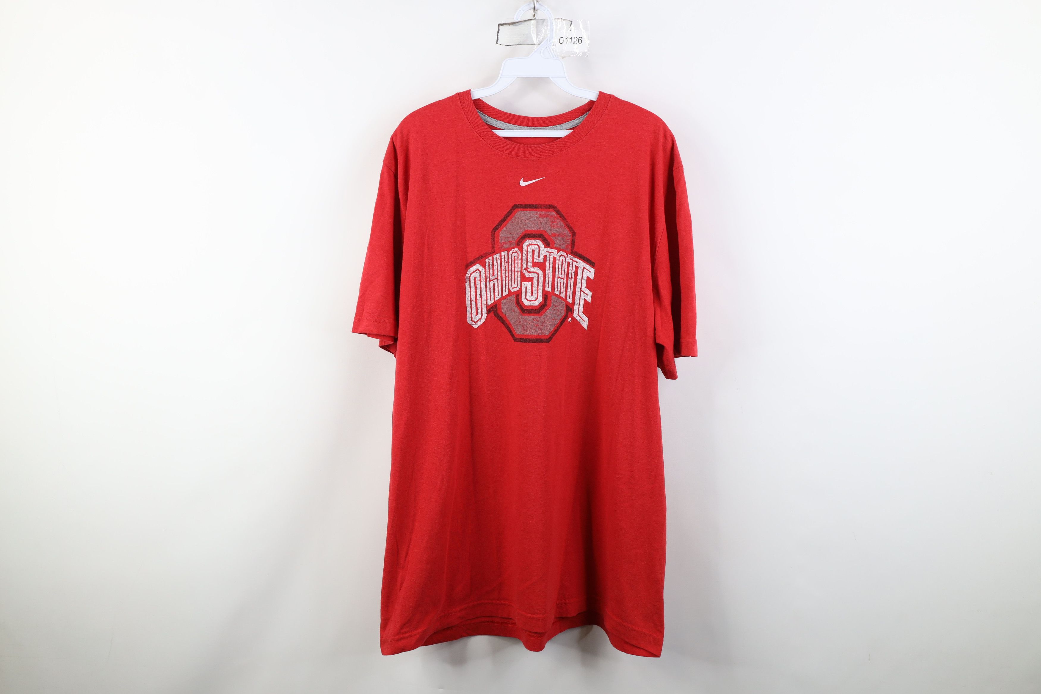 Nike Vintage Y2K Nike Cetner Swoosh Ohio State University T-Shirt Size US XXL / EU 58 / 5 - 1 Thumbnail