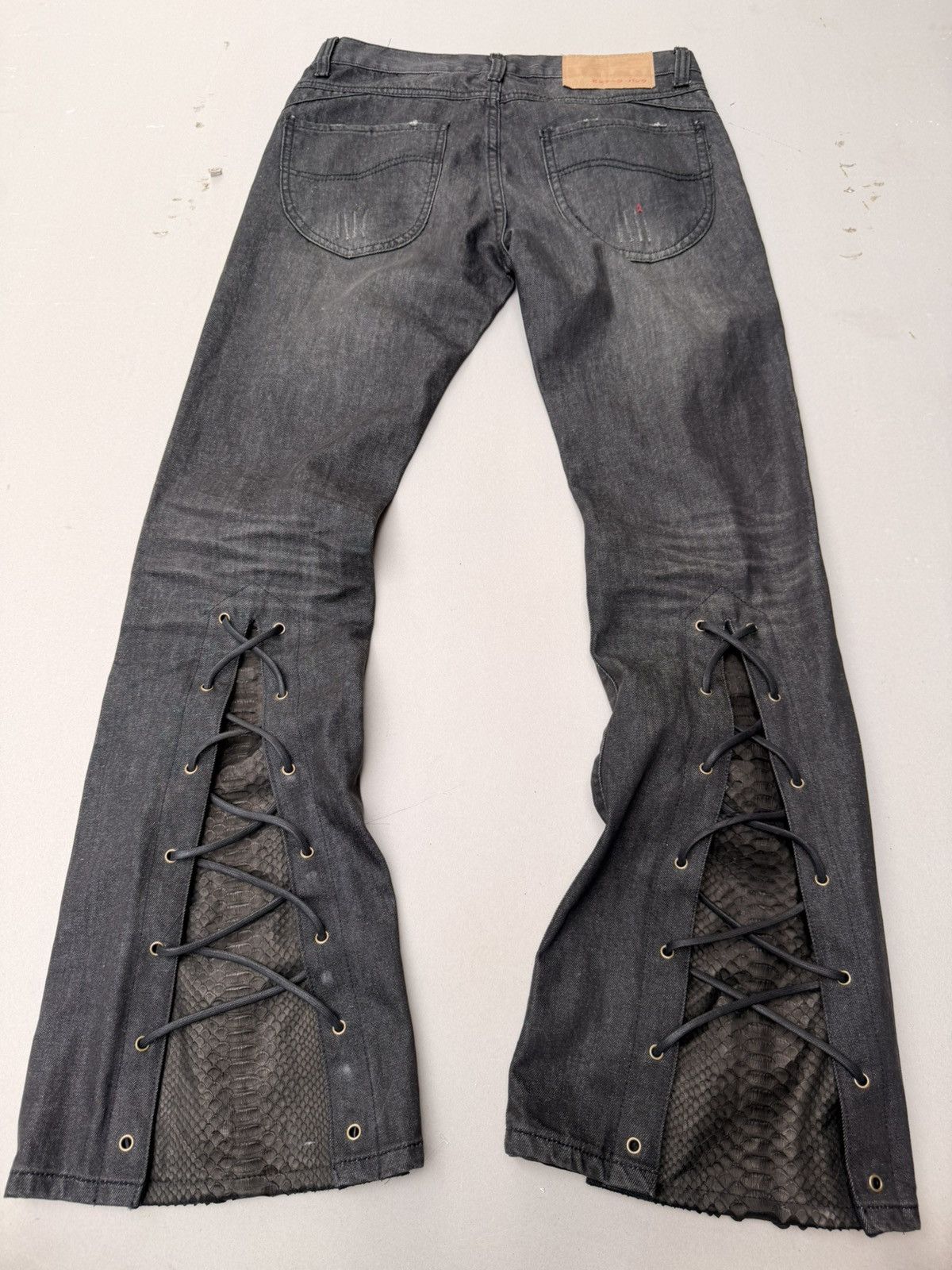 Japanese Brand Lace up flare jeans Size US 32 / EU 48 - 6 Thumbnail