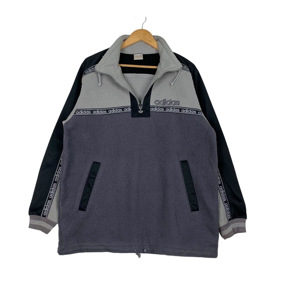 Adidas ADIDAS Trefoil Embroidery Big Logo Fleece Jumper #0935-C42 Size US M / EU 48-50 / 2 - 10 Thumbnail