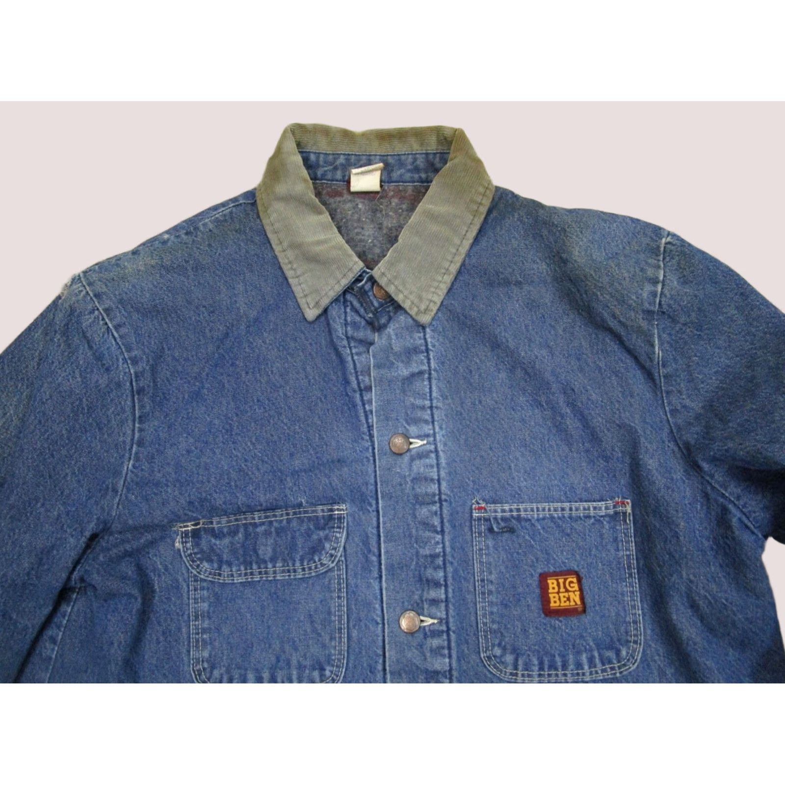 Denime VINTAGE Big Ben Denim Jacket Men XL Blue Chore Barn Coat 90s USA Jacket Size US XL / EU 56 / 4 - 1 Thumbnail