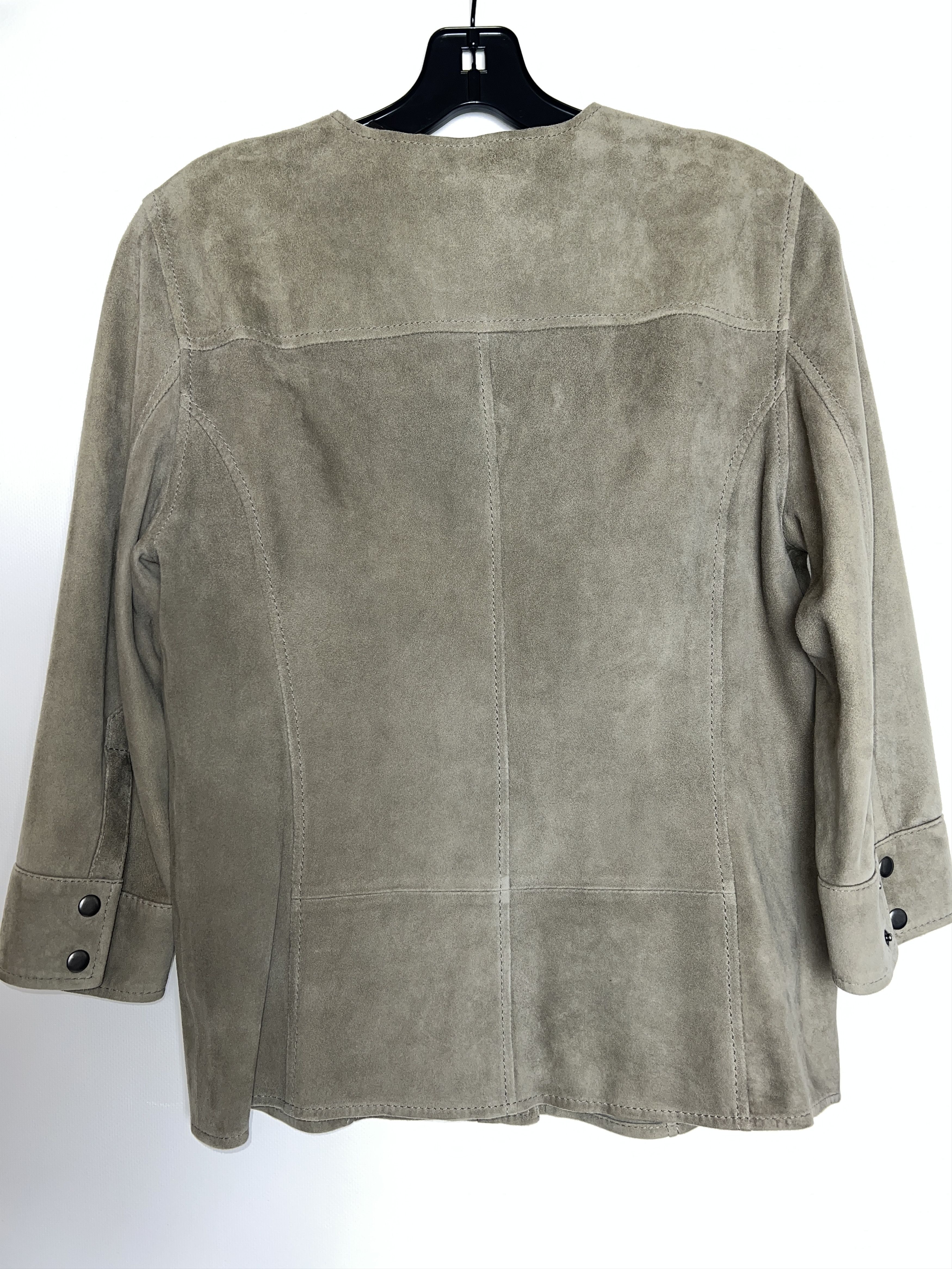 Allsaints ALLSAINTS Women's Beige Suede Leather Top Shirt Jacket Size M / US 6-8 / IT 42-44 - 9 Thumbnail