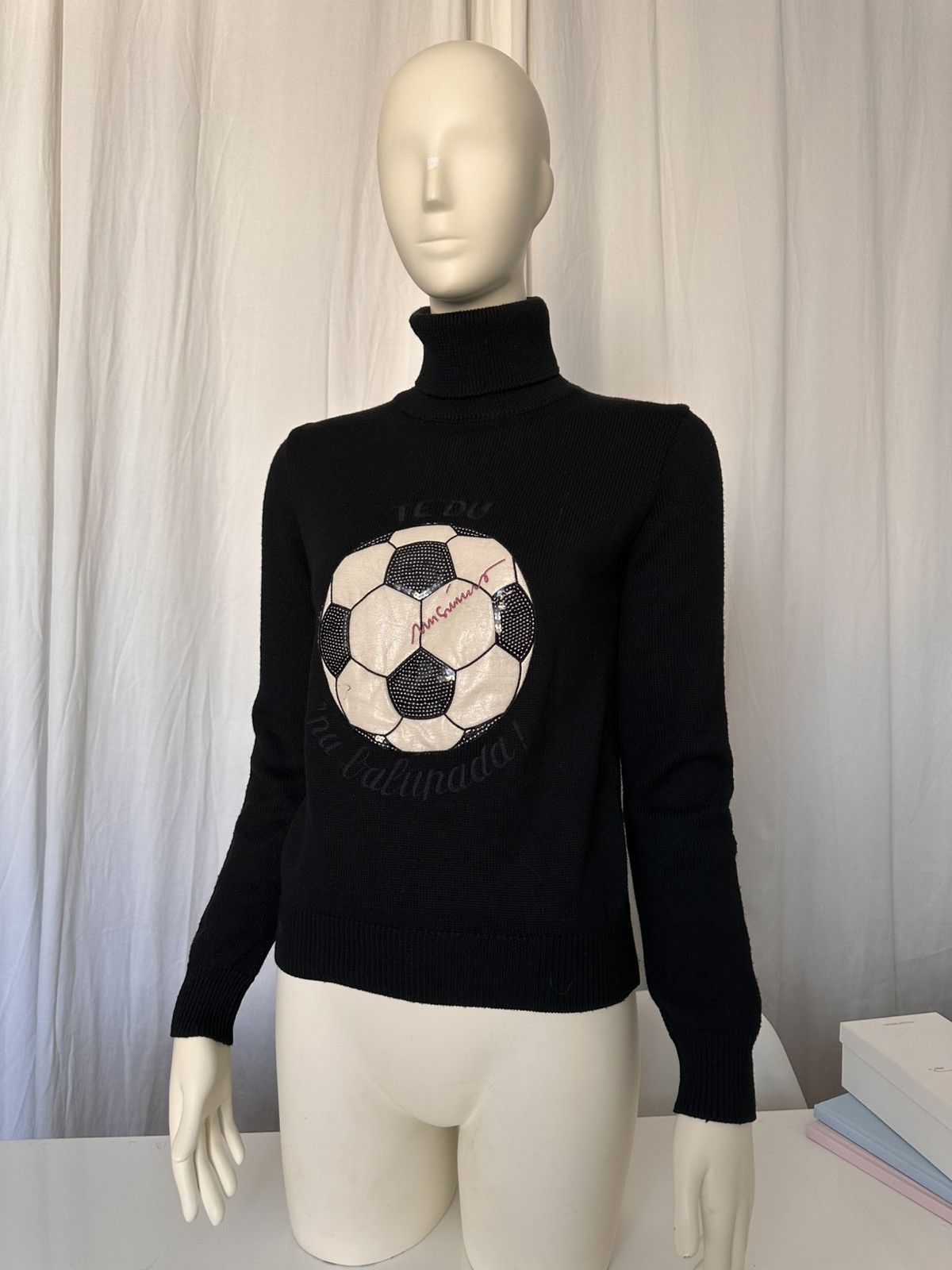 Moschino Moschino Jeans Sweater Soccer Ball 1990s Rosella Jardini Size M / US 6-8 / IT 42-44 - 2 Thumbnail