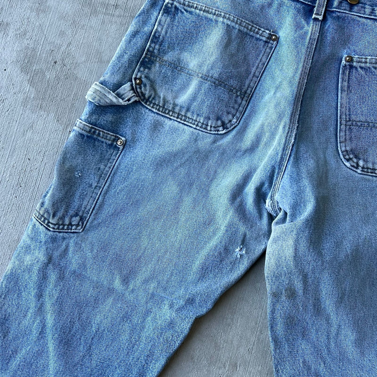 Carhartt × Vintage Carhartt faded denim blue jean double knee work wear pants Size US 32 / EU 48 - 6 Thumbnail