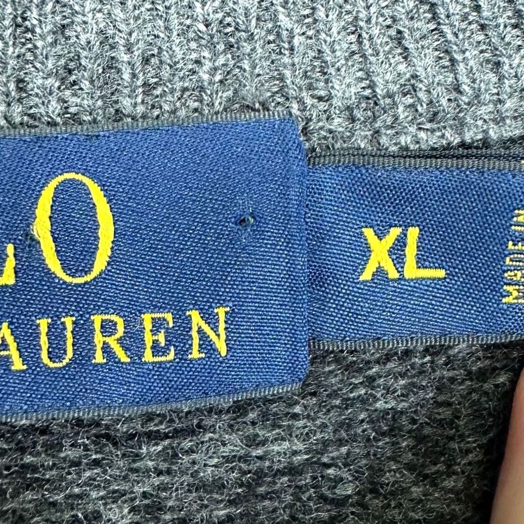 Polo Ralph Lauren Polo Ralph Lauren Sweater Mens XL Grey 100% Merino Wool Quarter Zip Pullover Size US XL / EU 56 / 4 - 6 Thumbnail