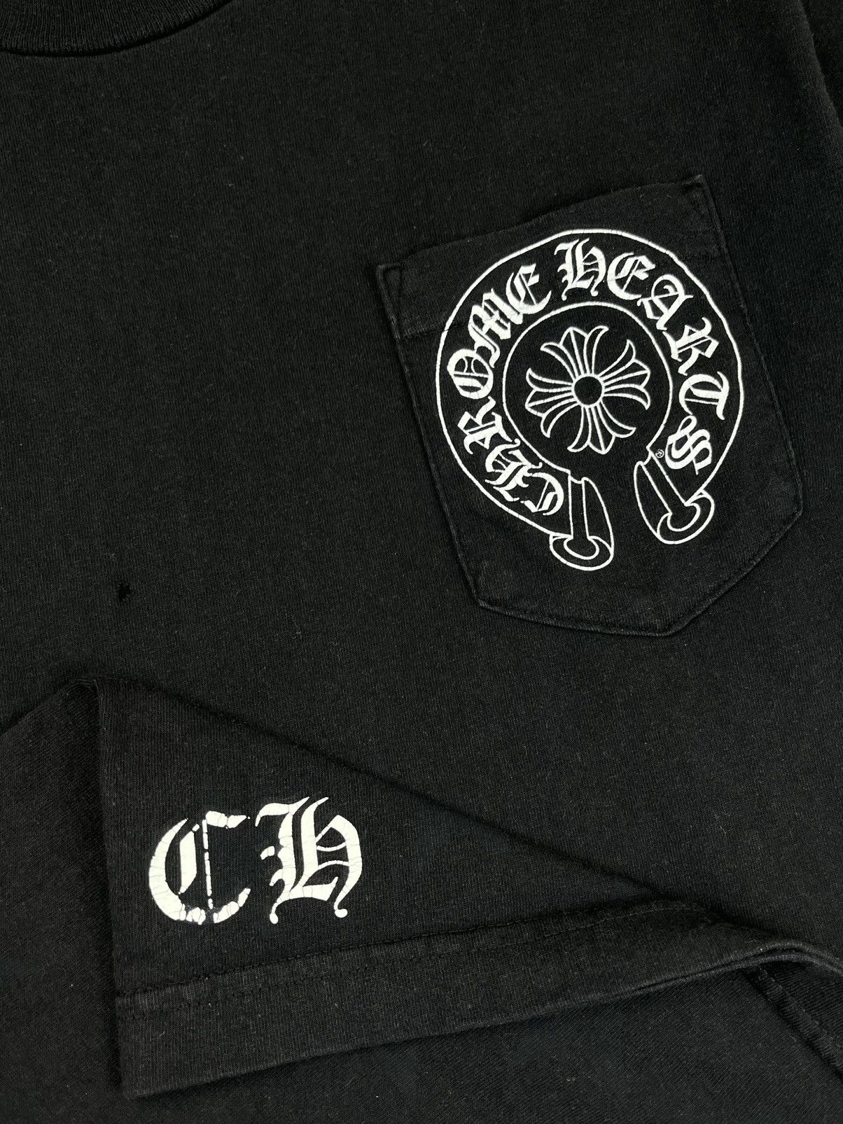 Chrome Hearts Chrome Hearts Vintage Star Scroll Logo Faded Pocket Tshirt Size US M / EU 48-50 / 2 - 3 Thumbnail