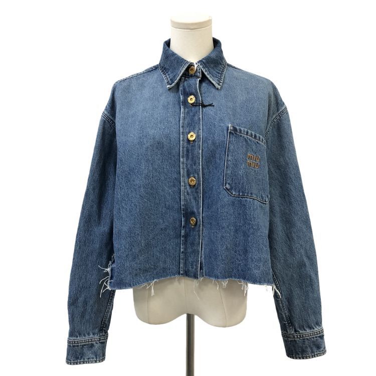 Miu Miu Miu Miu Denim Logo Jacket Size 38 Size XS / US 0-2 / IT 36-38 - 1 Thumbnail