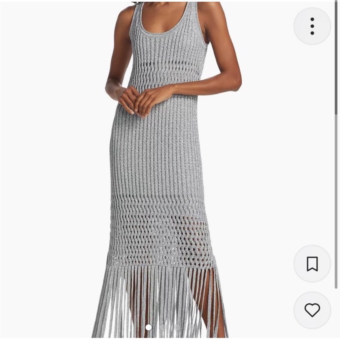 Jonathan Simkhai SIMKHAI Jocelyn Open-Stitch Fringe Maxi Dress Size S / US 4 / IT 40 - 1 Thumbnail