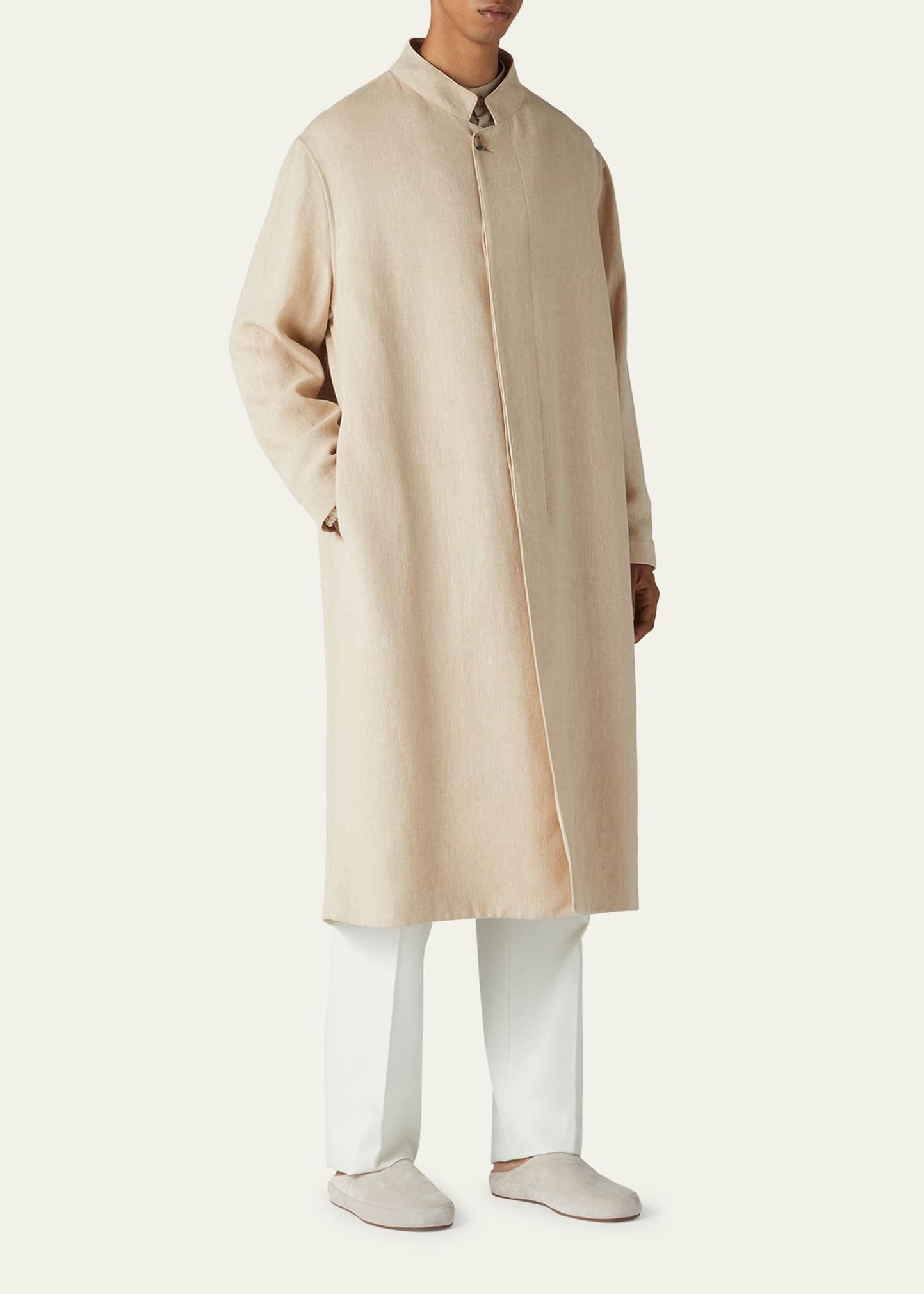 Loro Piana o1w1db10225 FAO0660 Edvin Trench Coat in Beige Size US M / EU 48-50 / 2 - 2 Thumbnail
