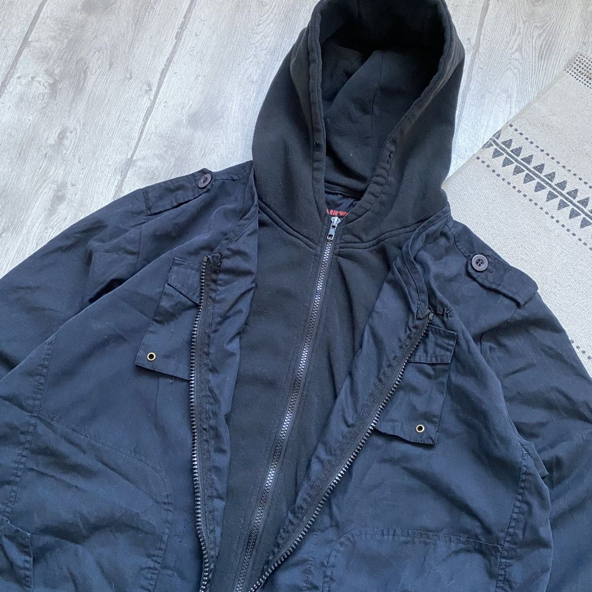 Affliction 🕷️ Vintage Affliction style light Hooded jacket Size US L / EU 52-54 / 3 - 6 Thumbnail