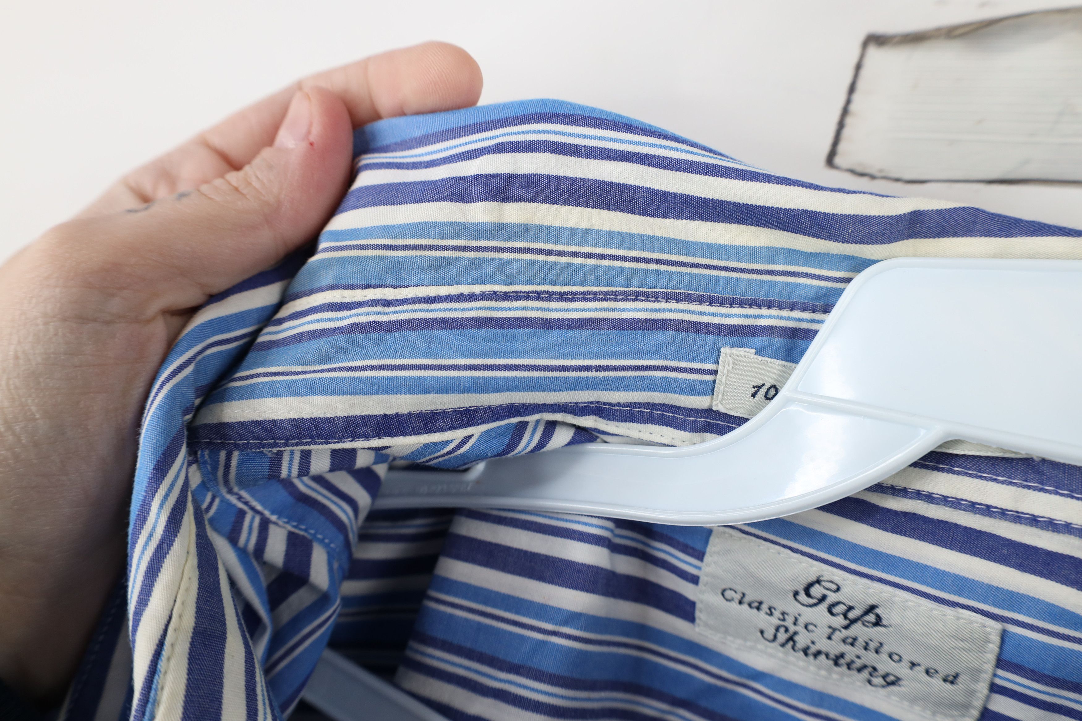 Gap × Vintage Vintage 90s Gap Striped Short Sleeve Collared Button Shirt Size US L / EU 52-54 / 3 - 6 Thumbnail