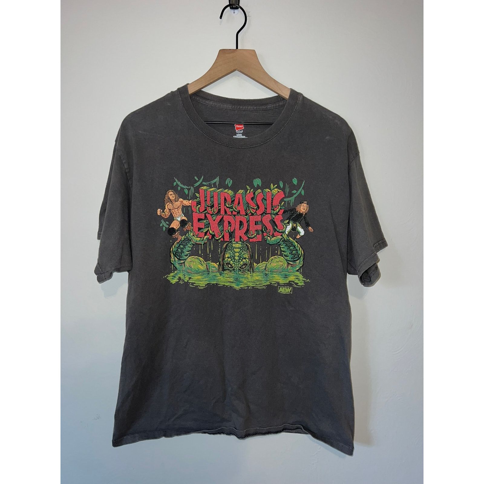 Hanes AEW Wrestling Shirt Jurassic Express Graphic Monster Tee L Size US L / EU 52-54 / 3 - 1 Thumbnail