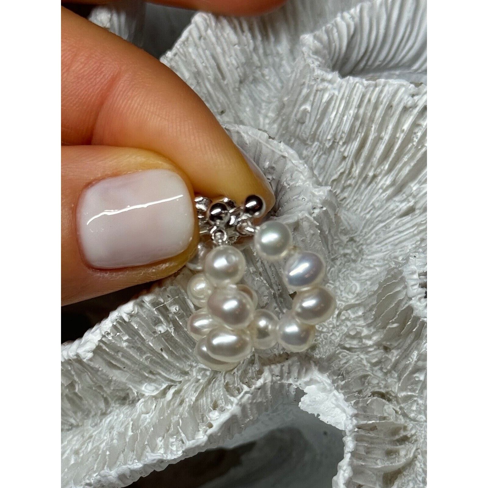 Jewelry 925 STERLING SILVER FRESH WATER PEARL EARRINGS LENGTH 0.8 In Size ONE SIZE - 11 Thumbnail
