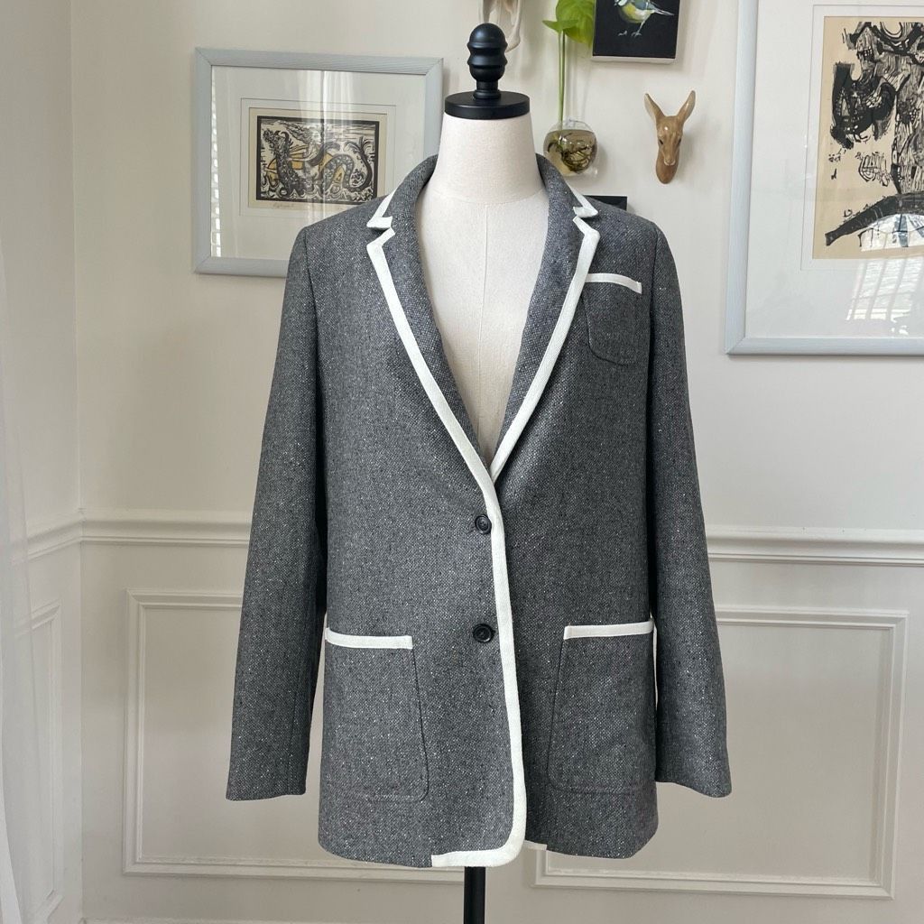 Banana Republic Banana Republic Wool H*cking Jacket Grey Tweed Blazer $170 12 Size XL / US 12-14 / IT 48-50 - 1 Thumbnail