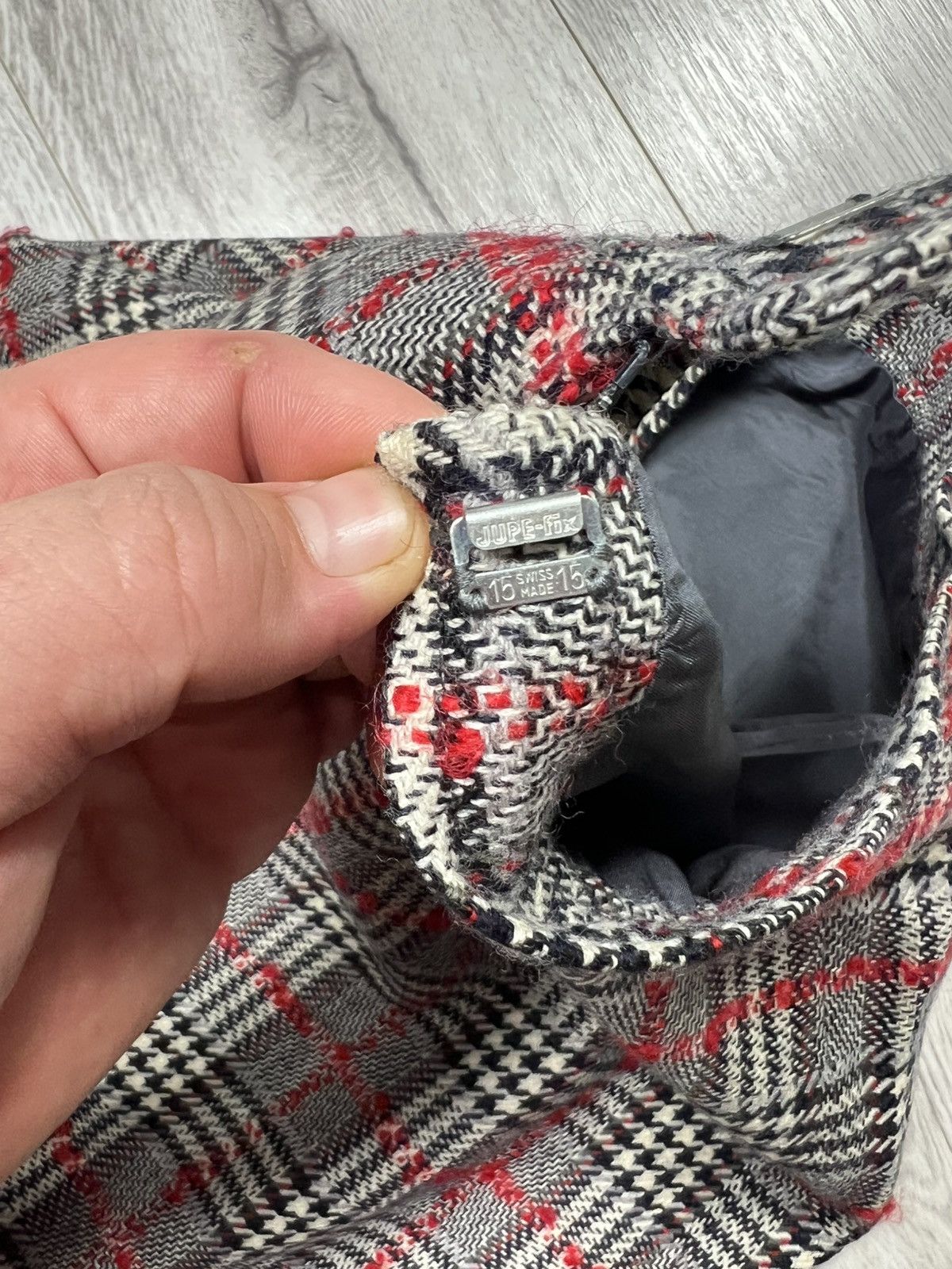 Celine Rare Vintage Celine Paris Tweed Wool Plaid Skirt Size 44 Size 32" / US 10 / IT 46 - 18 Thumbnail