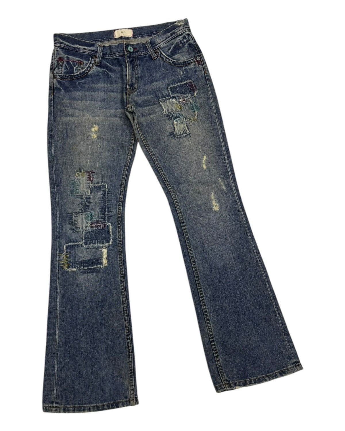 Vintage a:r Patchwork Flared Jeans Distressed Denim I6W9