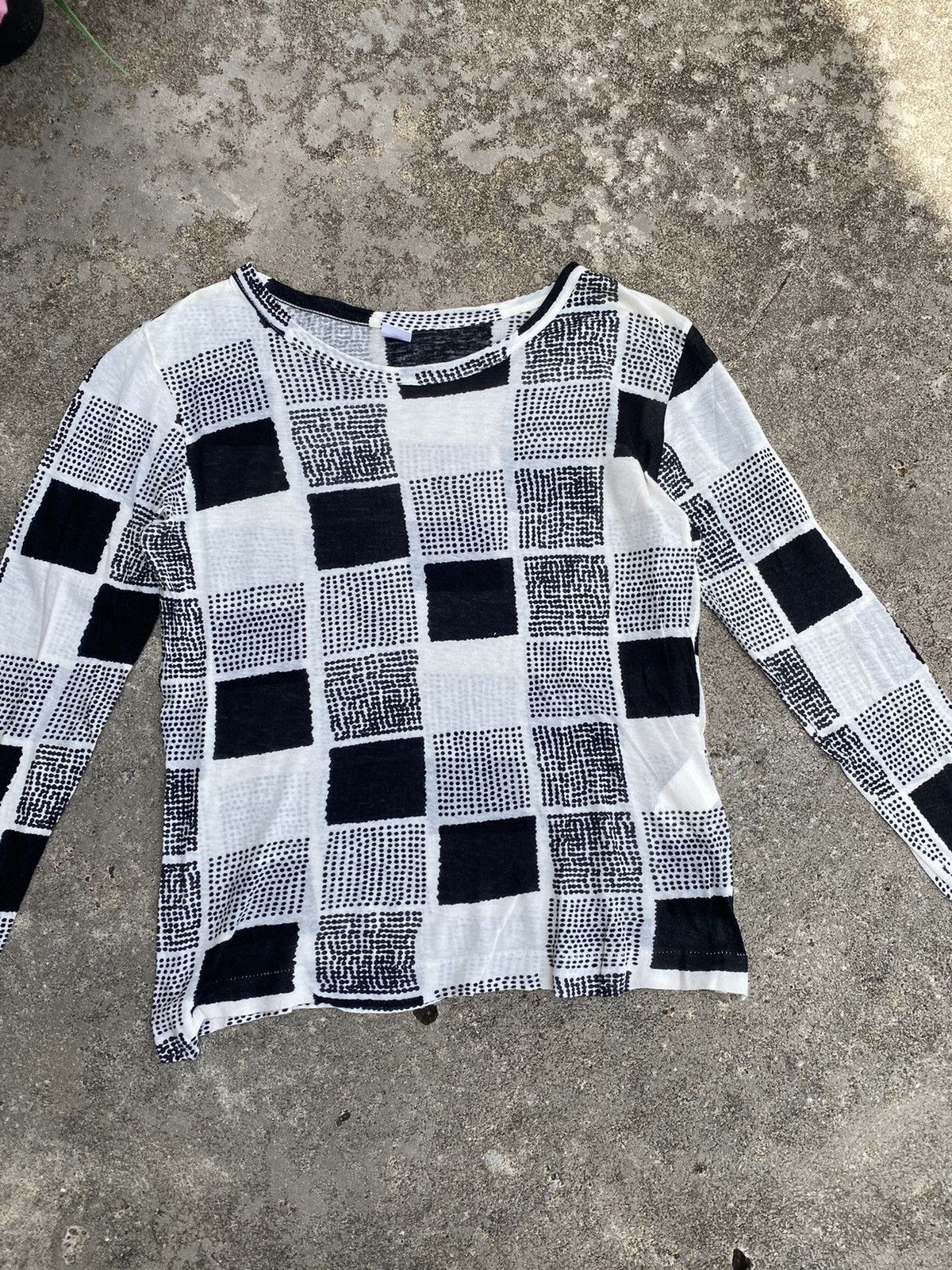 Yohji Yamamoto Y's Women Black & White Longsleeve Size M / US 6-8 / IT 42-44 - 2 Thumbnail