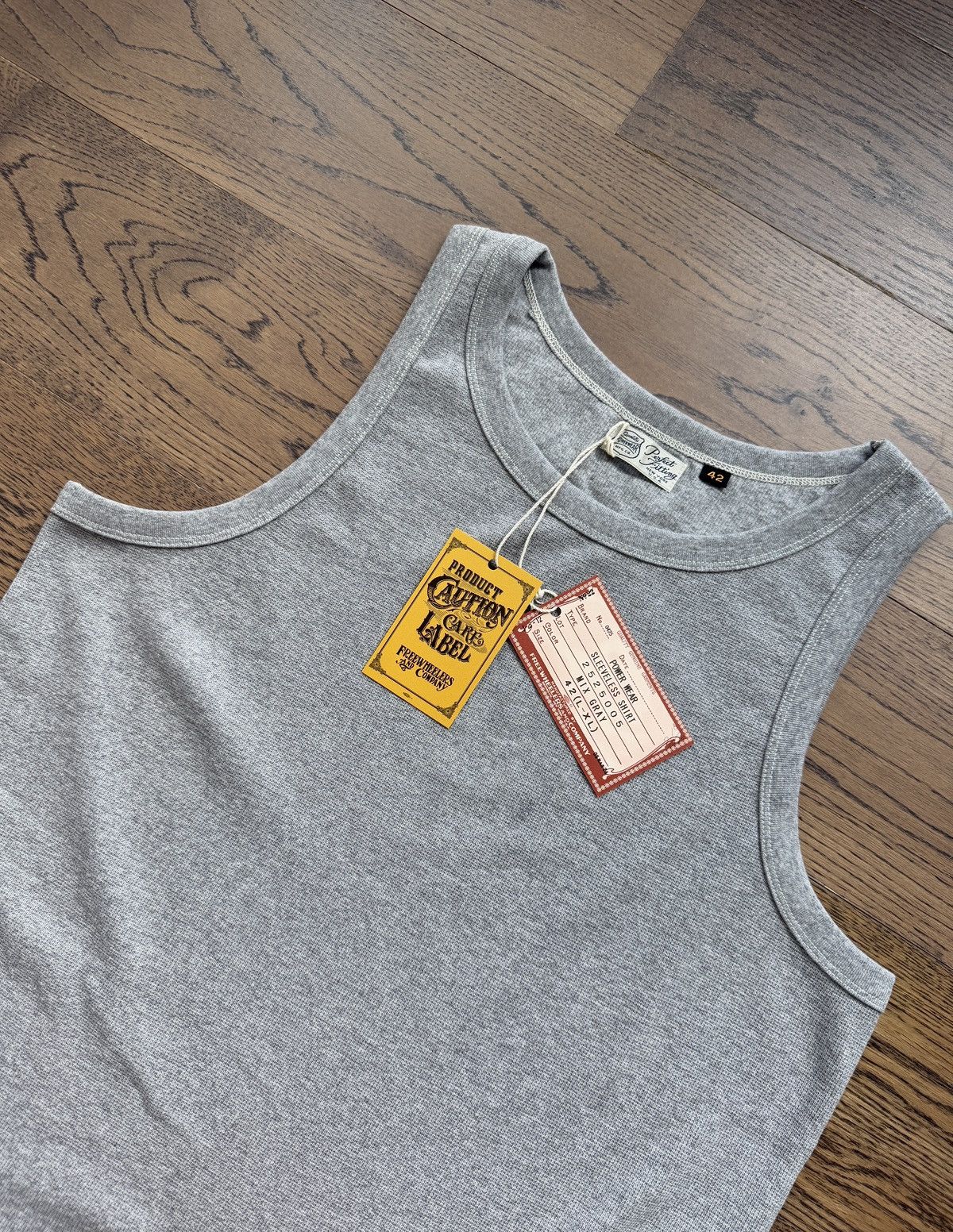 Freewheelers Freewheelers Japan Power Wear Grey Cotton Mens Tank Top New Size US L / EU 52-54 / 3 - 8 Thumbnail