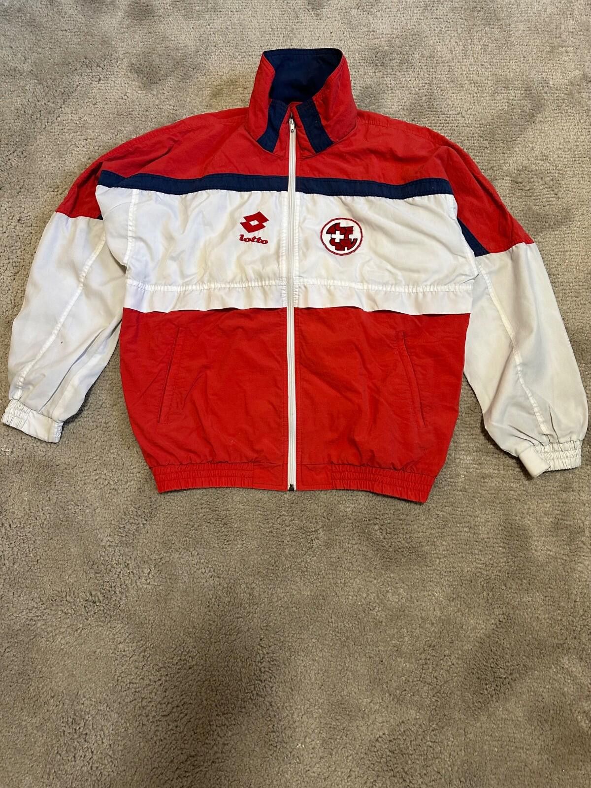 Lotto Sport SWITZERLAND 90s HOME FOOTBALL SOCCER TRACK SUIT LOTTO sz L Size US L / EU 52-54 / 3 - 5 Thumbnail