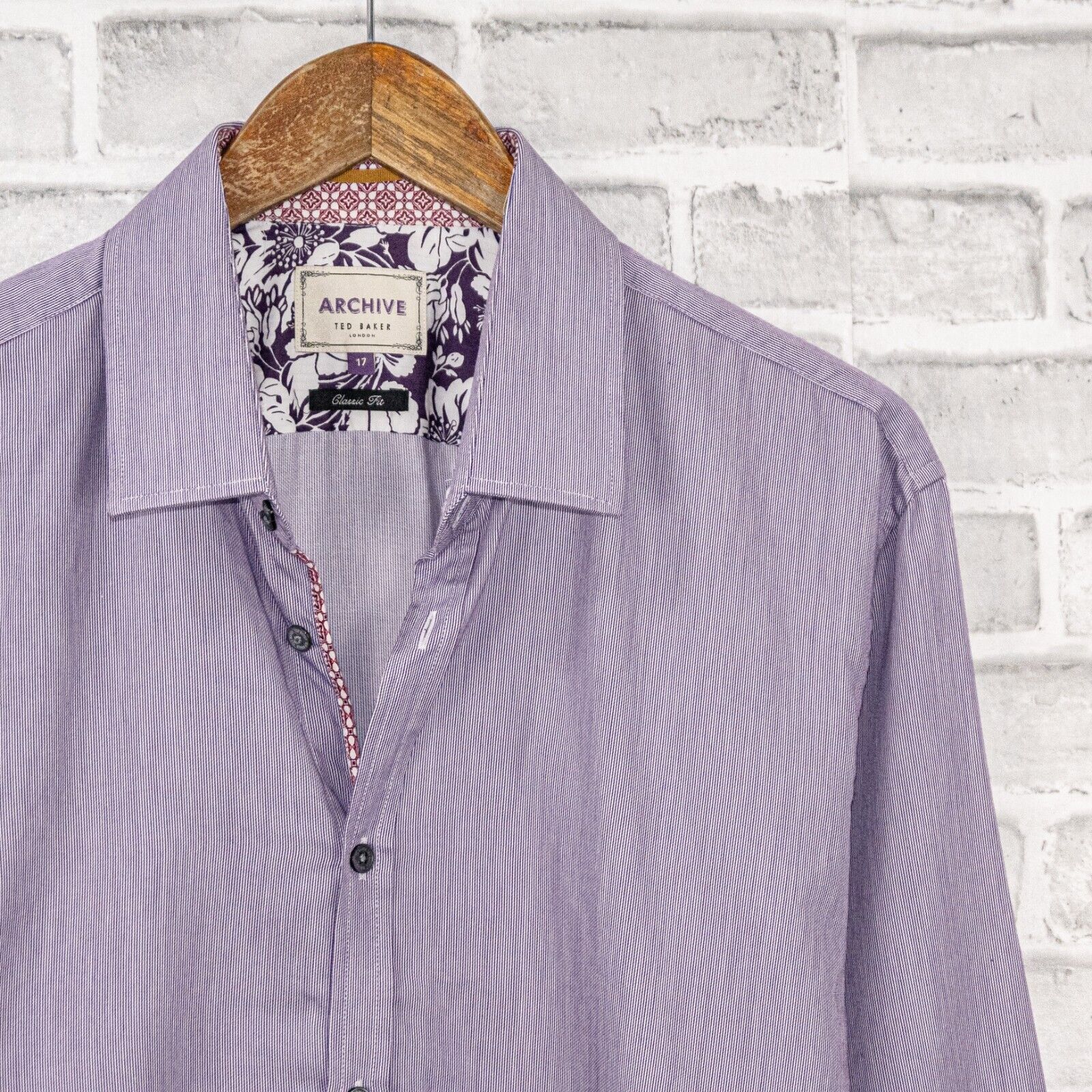 Ted Baker TED BAKER ARCHIVE Flip Cuffs Button up Shirt stripe floral Size US XL / EU 56 / 4 - 1 Thumbnail