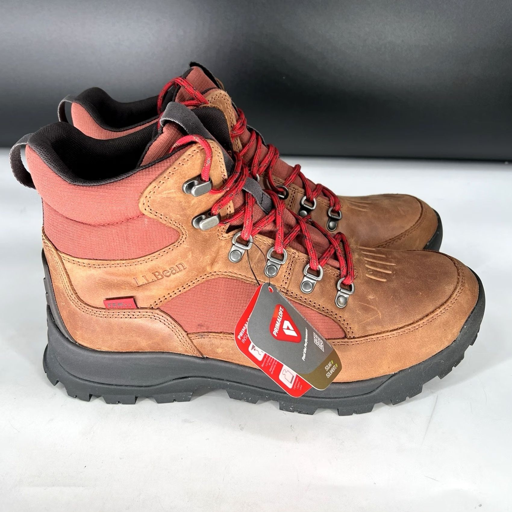 Vintage L.L. Bean Urban Storm Boots Mid Waterproof Size 12 Brown Leather Hiking Men D Width Oakwood Brown NWT Size US 12 / EU 45 - 3 Thumbnail