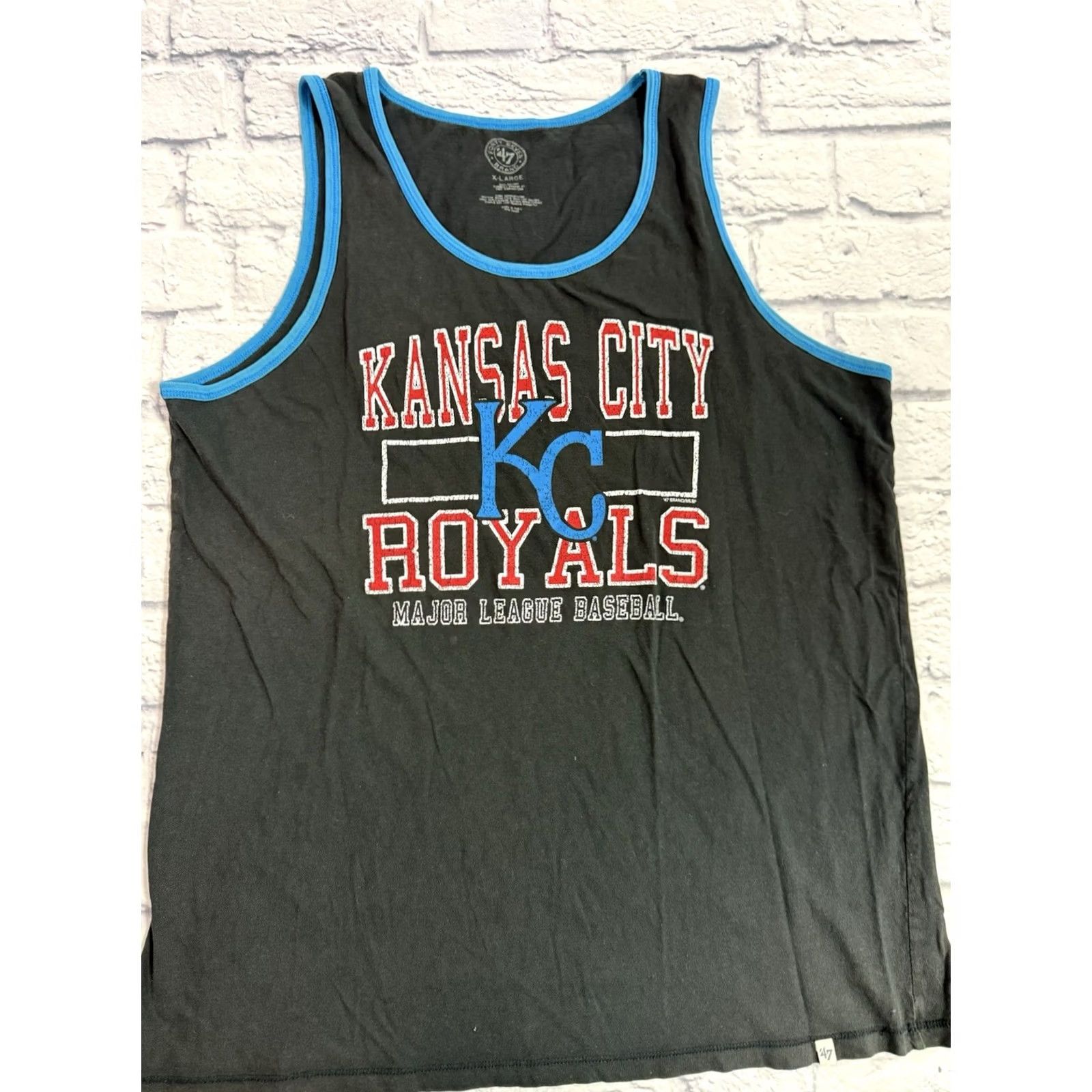 MLB Forty Seven KC Kansas City Royals MLB Black Blue Tank Top Mens XL EUC T-Shirt Brand Forty Seven Size US XL / EU 56 / 4 - 2 Thumbnail