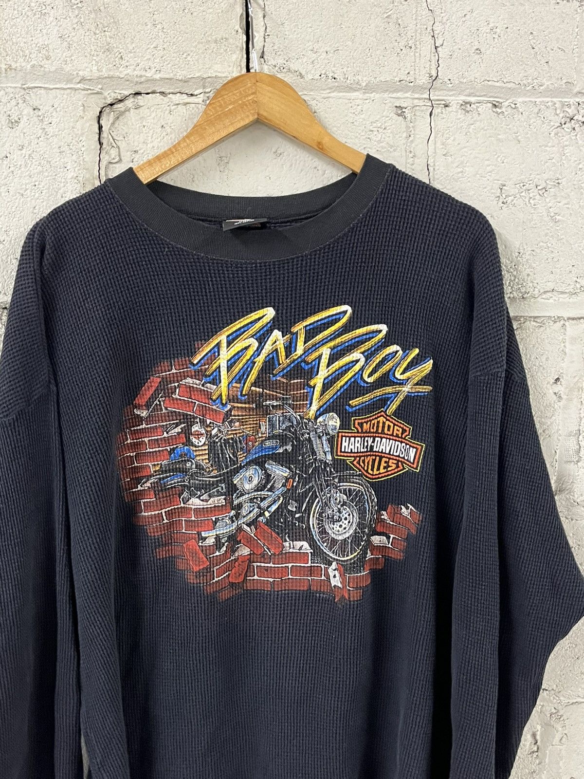 Harley Davidson Vintage Harley Davidson thermal rare, grunge skater hype Size US XXL / EU 58 / 5 - 2 Thumbnail