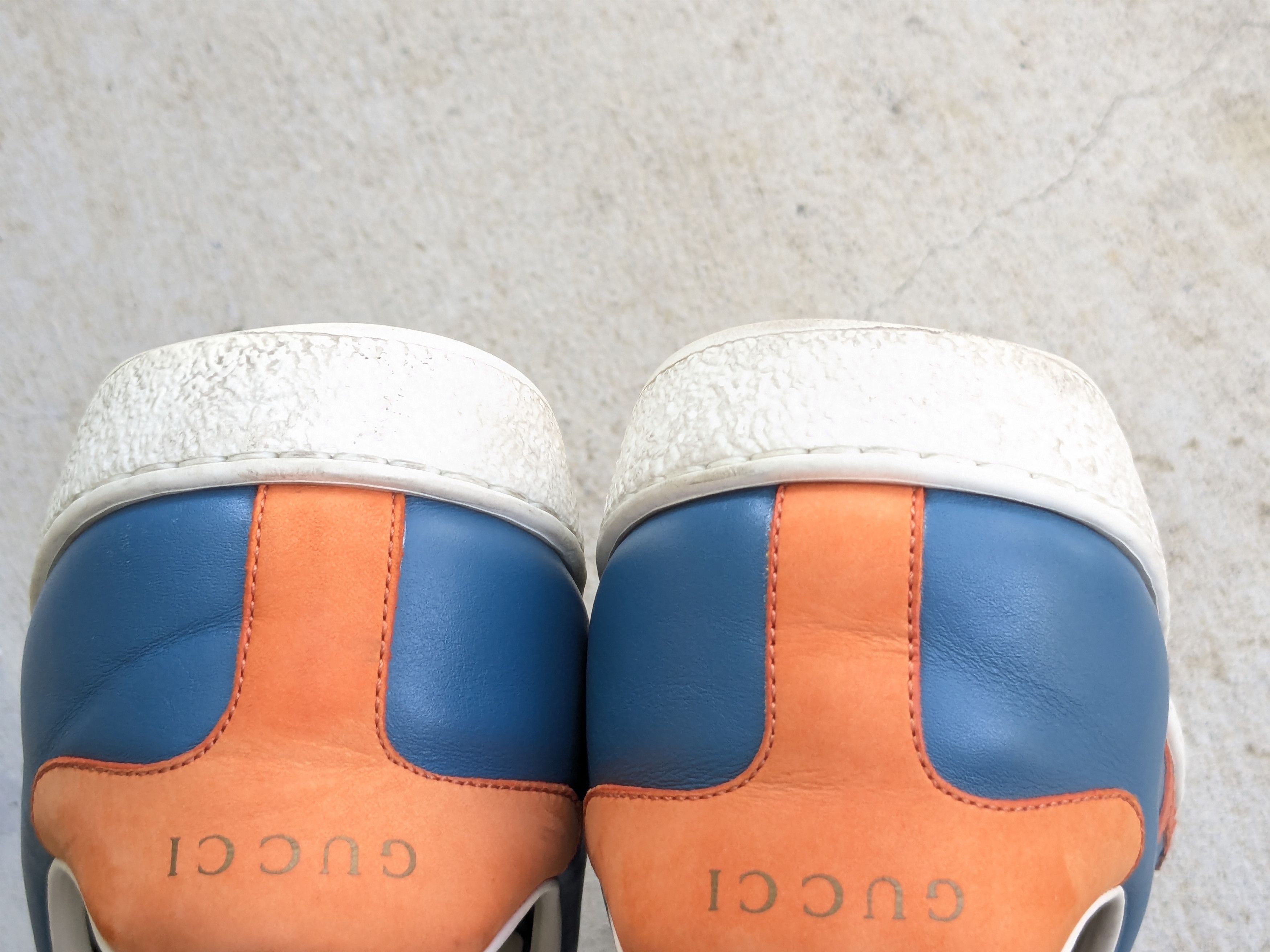 Gucci Gucci Ace Sneakers 8 Interlocking G Leather Blue Orange Size US 8 / EU 41 - 14 Thumbnail