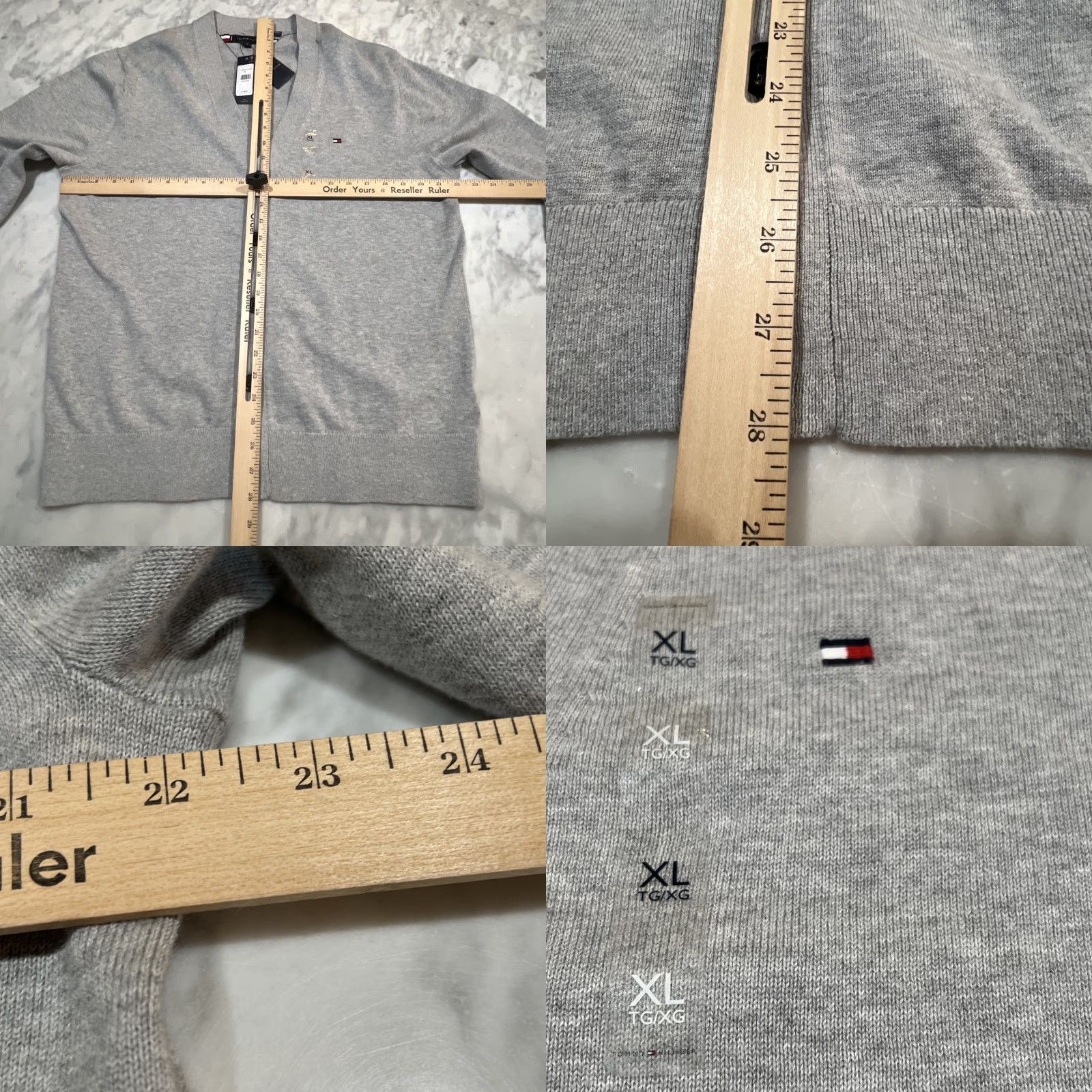 Tommy Hilfiger Tommy Hilfiger Cardigan Sweater Men XL Button Grey Cotton Preppy Dad NWT Size US XL / EU 56 / 4 - 8 Thumbnail