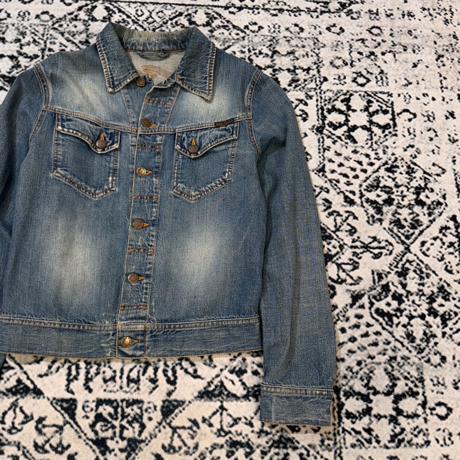 Nudie Jeans × Vintage Vintage Nudie Jeans Blue Cotton Denim Trucker Jacket Size S Size US S / EU 44-46 / 1 - 6 Thumbnail