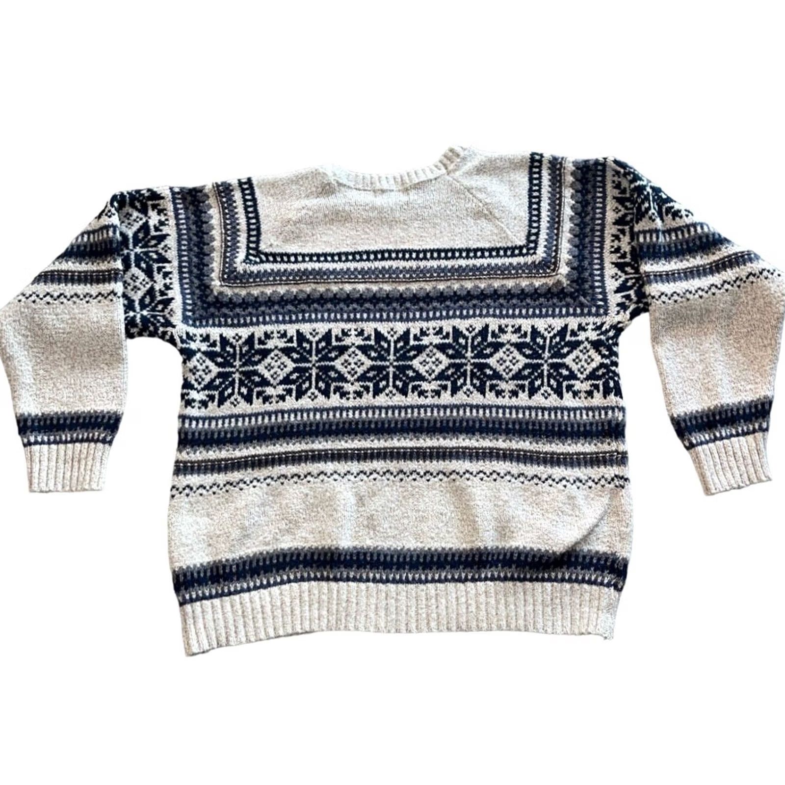 Vintage VINTAGE Fieldmaster Men's Sweater Crewneck 2XL Tan Blue Snowflakes Winter Ski Pattern Knit USA Regular Mens Size US XXL / EU 58 / 5 - 6 Thumbnail