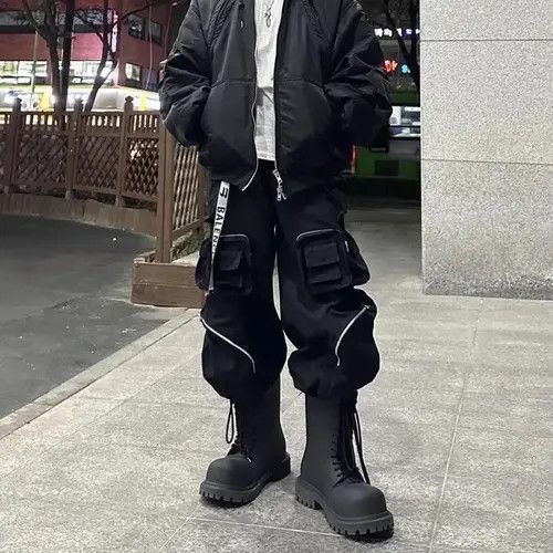 VIBE Wide Cargo Pants High Street with Poker Straight Baggy Y2K Size US 32 / EU 48 - 1 Thumbnail