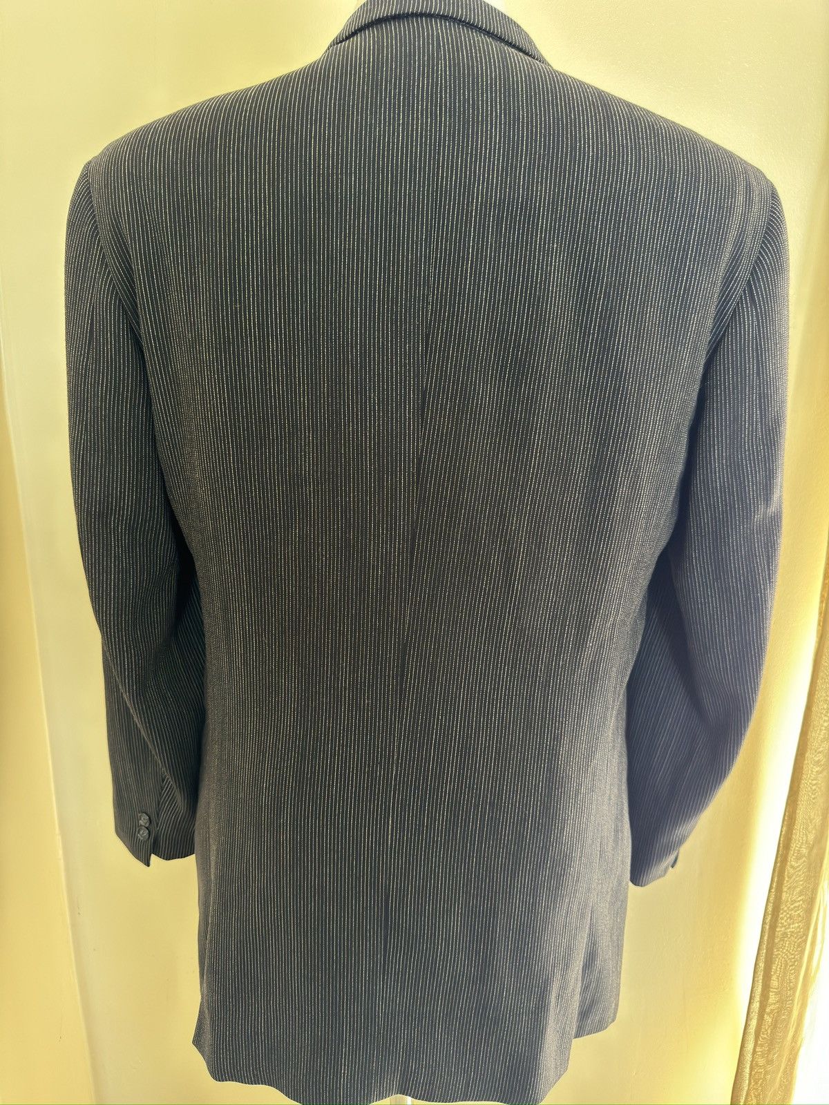 Versace VERSACE CLASSIC V2 Striped DB 6 Button Suit in Black 42R Size 44R - 6 Thumbnail